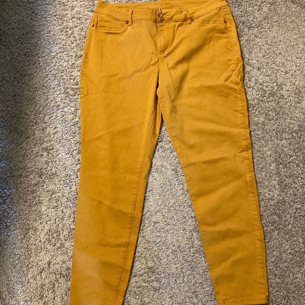 Stretchy Mustard Yellow Jean Leggings from Maurice’s